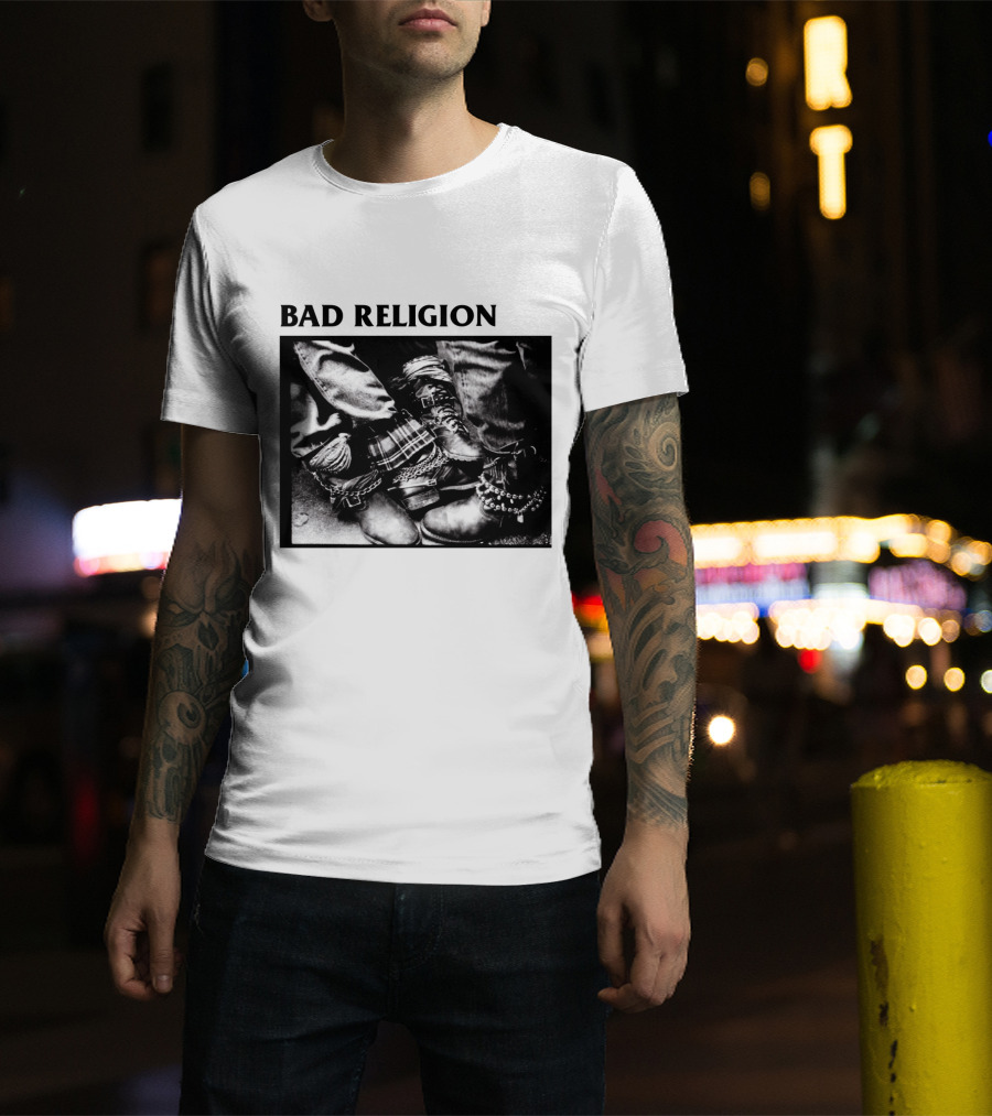 Bad Religion Band Punk Rock Boot Chains And Plaid Pants T-Shirt