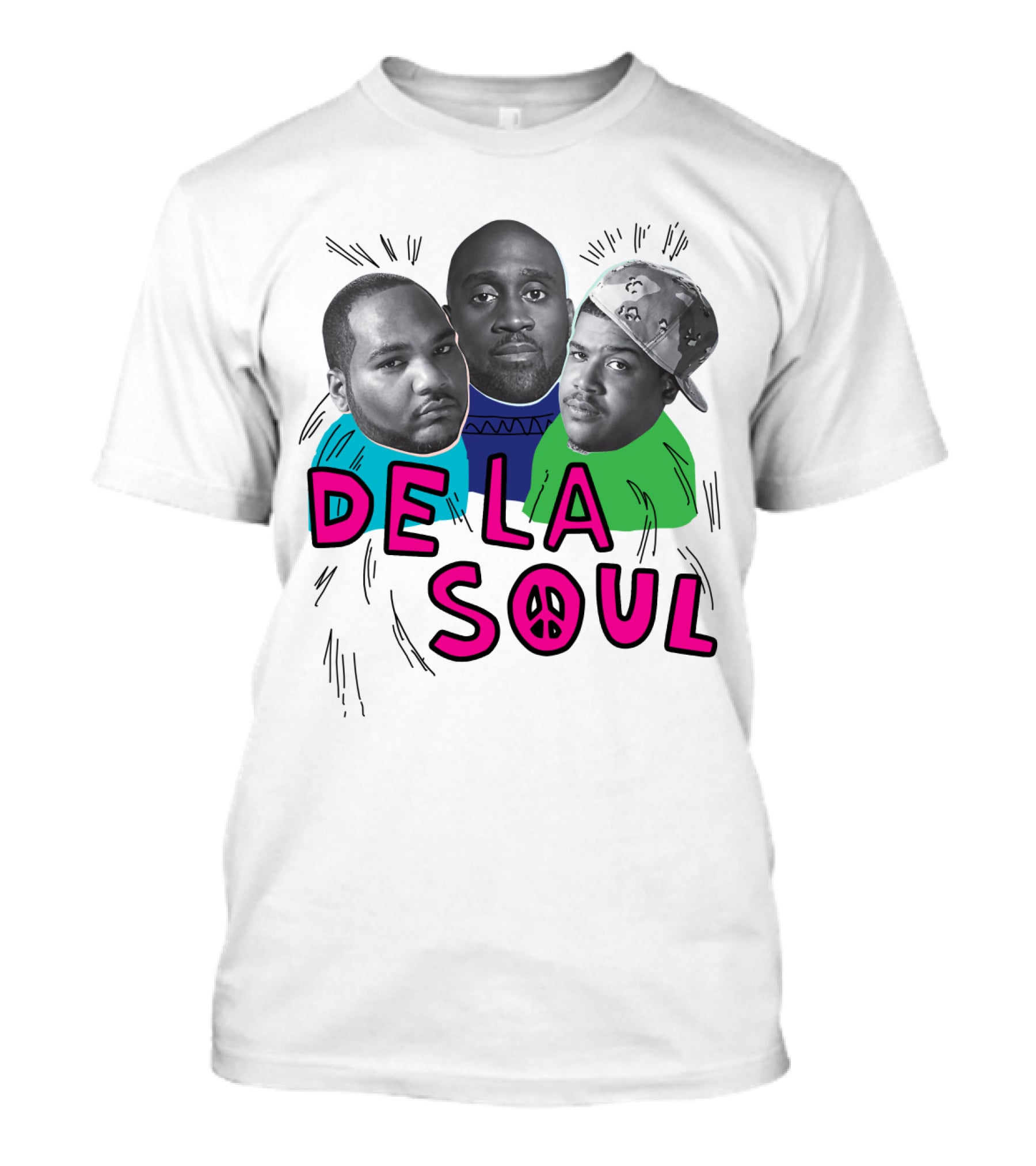 De La Soul Trio Portrait With Peace T-Shirt