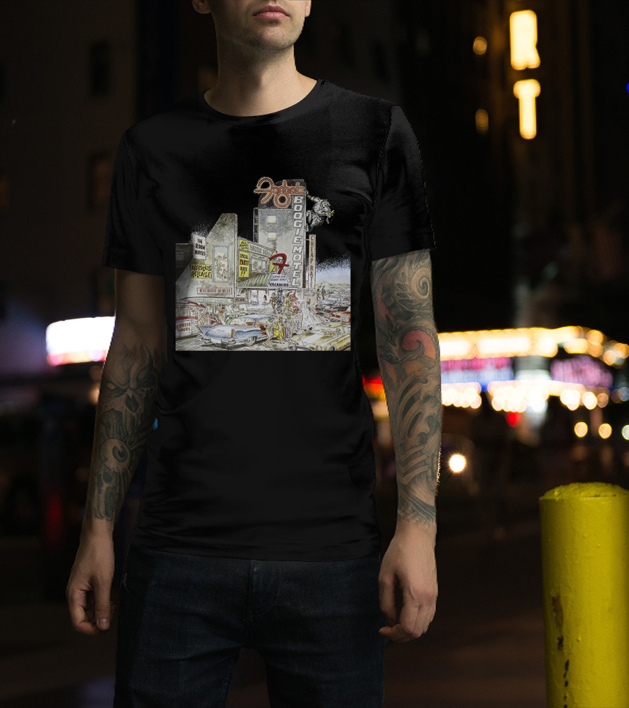 Foghat Boogie Motel Nervous Rex No Vacancies Retro Cars Scene T-Shirt