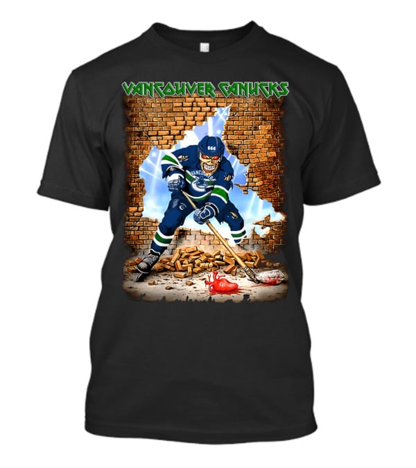 Vancouver Canucks Zombie Player Breaking Through Wall T-Shirt