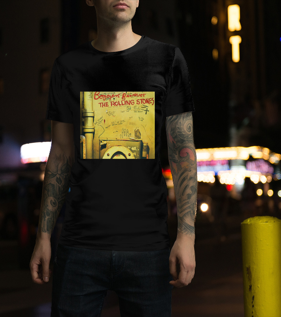 Beggars Banquet The Rolling Stones Graffiti Toilet Cover Art T-Shirt