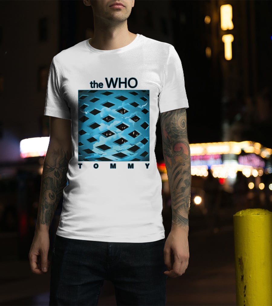 The Who Tommy Album Cover Art Blue Lattice T-Shirt