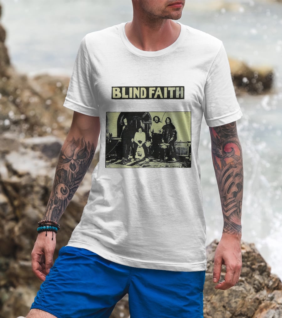 Blind Faith Band Photo Classic Black And White Image T-Shirt
