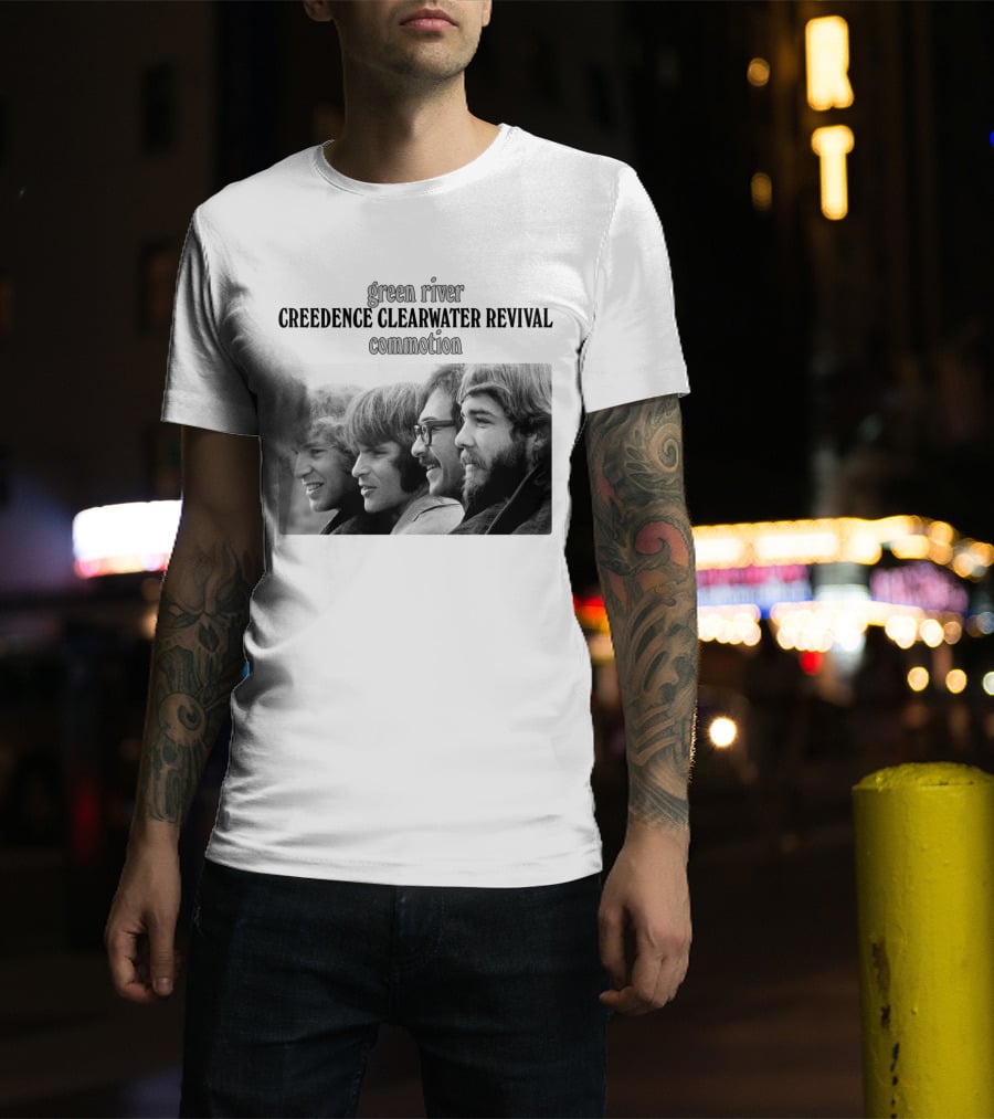 Creedence Clearwater Revival Green River Commotion Band Photo T-Shirt