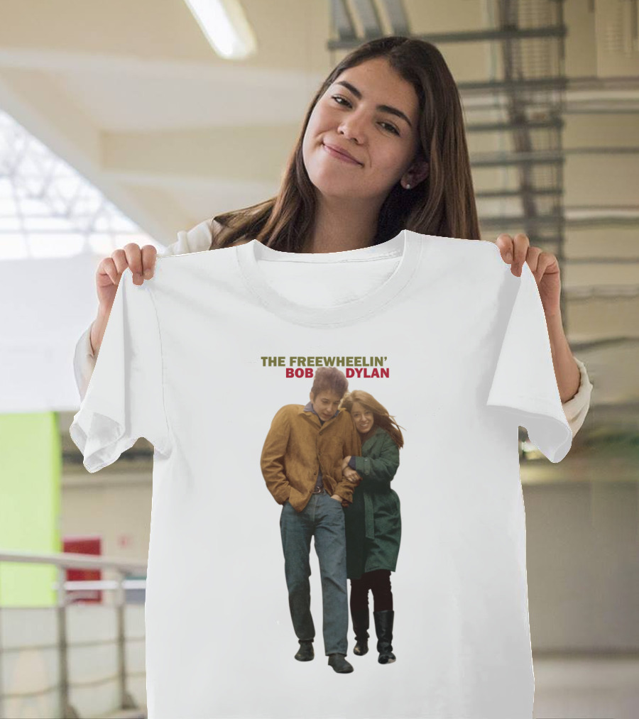 The Freewheelin' Bob Dylan Iconic Album Cover Image T-Shirt