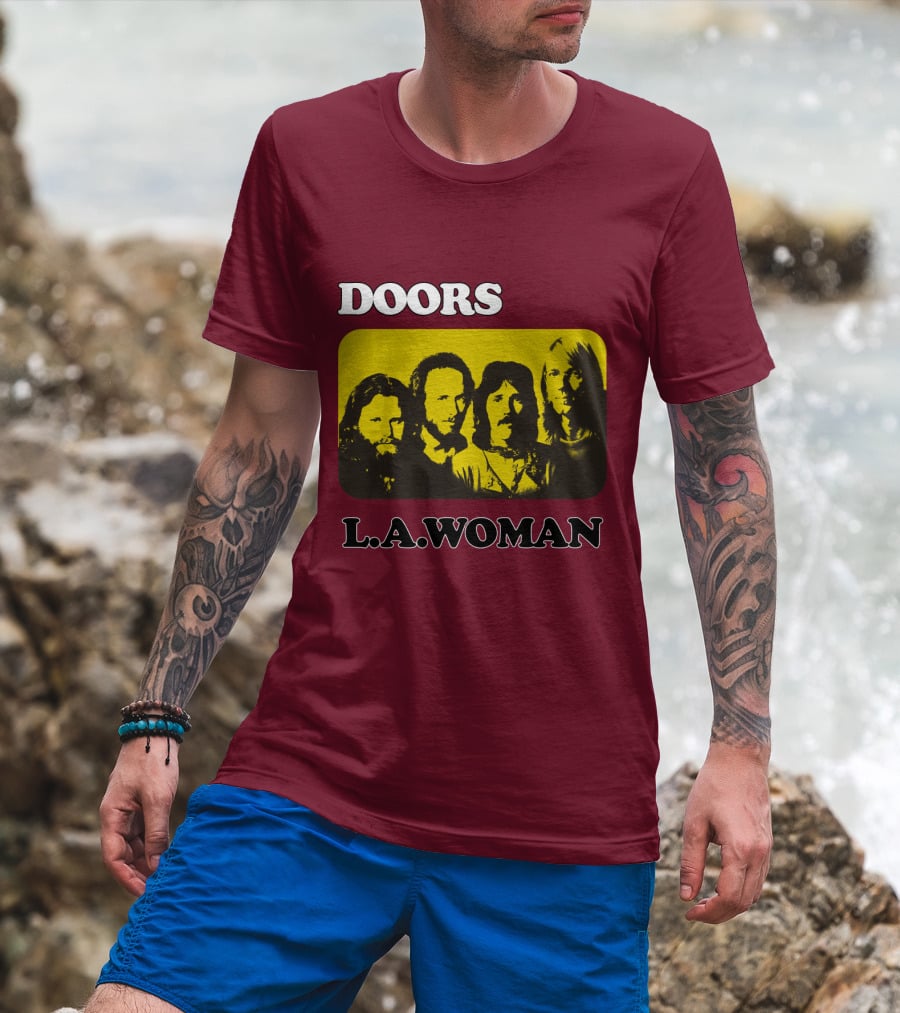 Doors L.A. Woman Album Yellow T-Shirt
