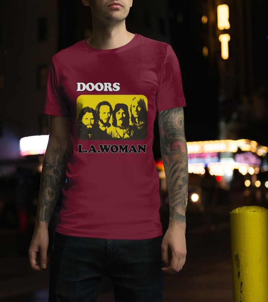 Doors L.A. Woman Album Yellow T-Shirt
