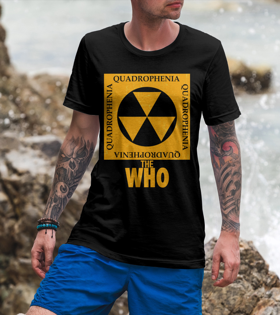 The Who Quadrophenia Yellow Radiation Symbol Square T-Shirt