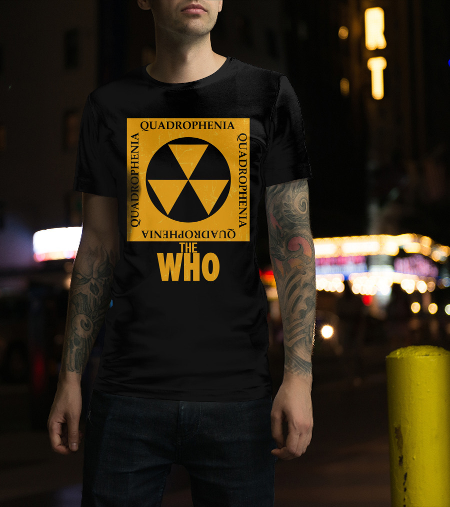 The Who Quadrophenia Yellow Radiation Symbol Square T-Shirt