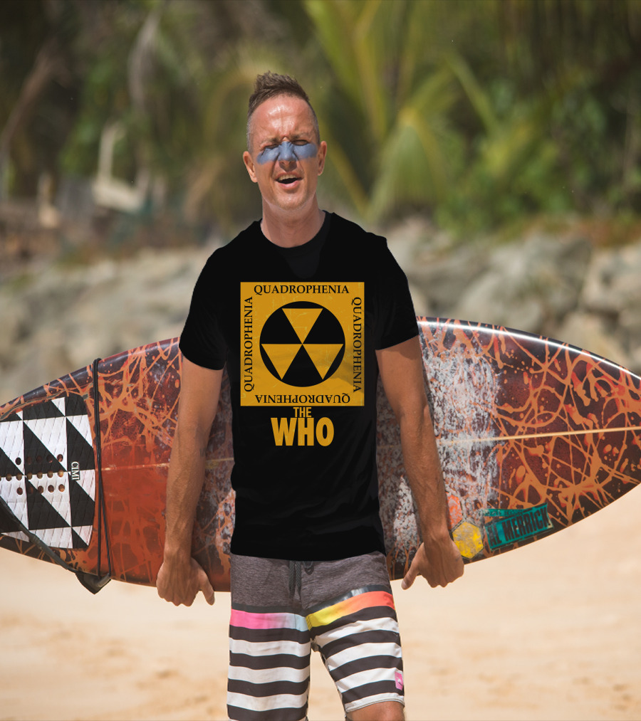The Who Quadrophenia Yellow Radiation Symbol Square T-Shirt