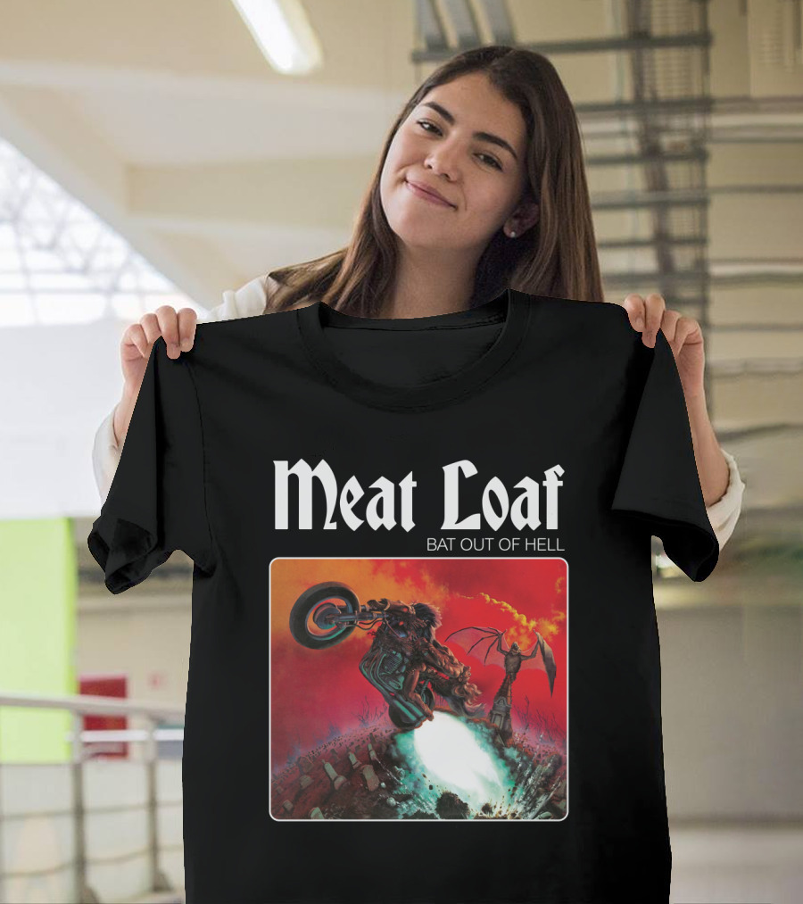 Meat Loaf Bat Out of Hell Motorcycle and Bat T-Shirt