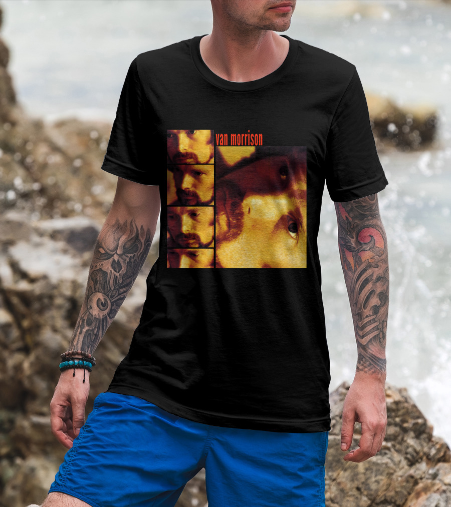 Van Morrison Moondance 1970 Album Cover Multiple Portraits T-Shirt