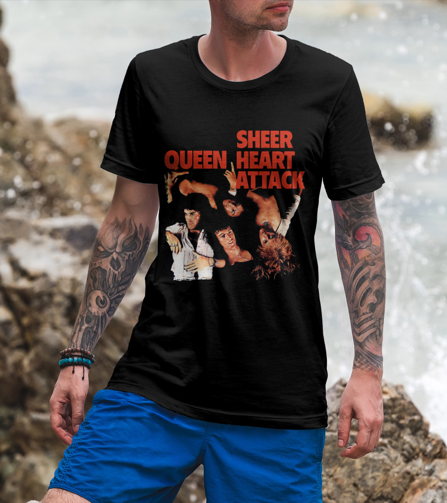 Queen Sheer Heart Attack Classic Rock Band Vintage Album Cover T-Shirt