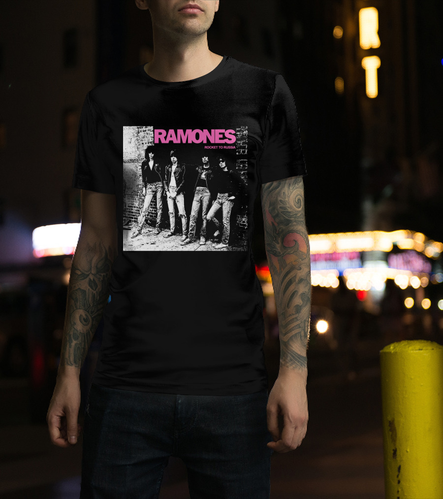 Ramones Rocket To Russia Band Photo Album Cover T-Shirt