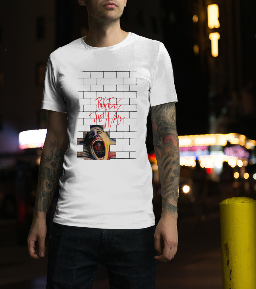 Pink Floyd The Wall Scream Art On Brick T-Shirt