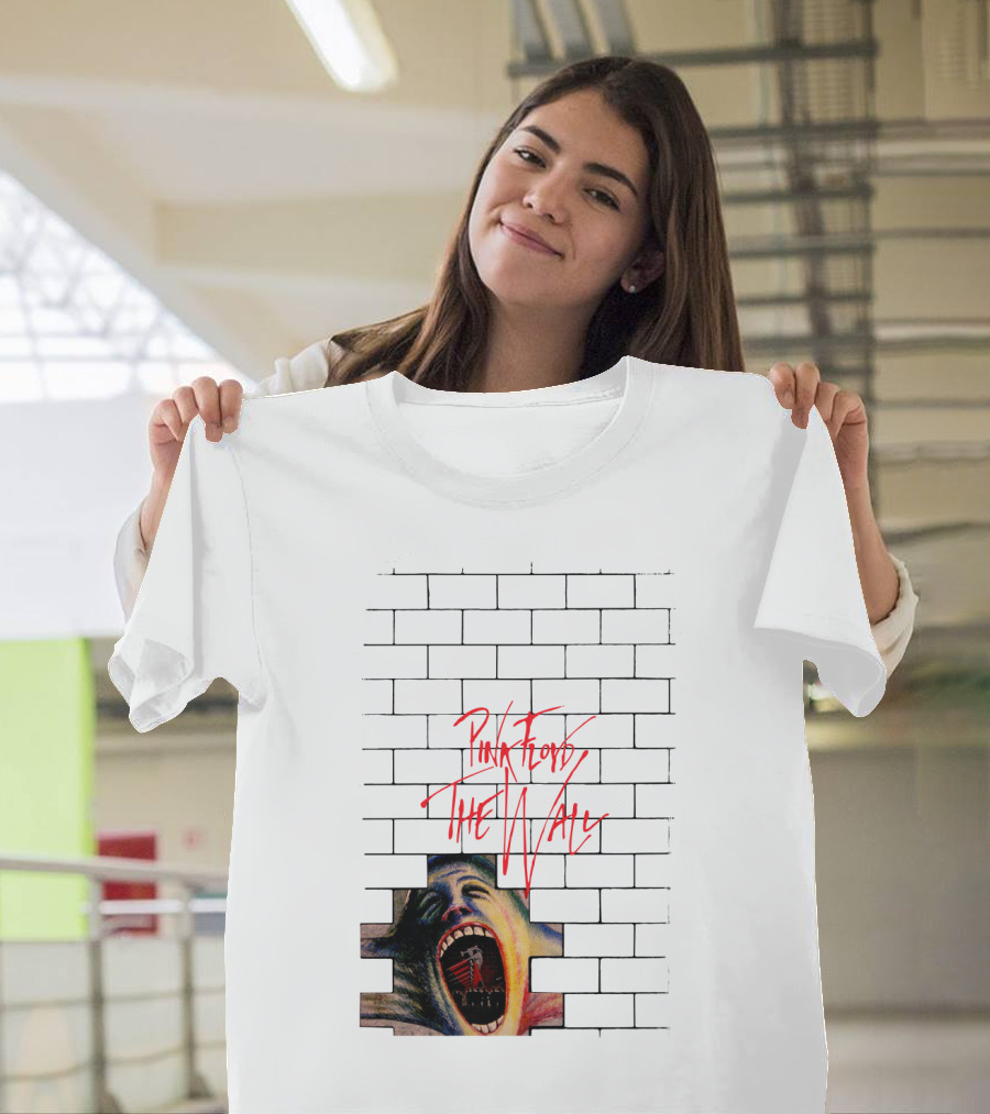 Pink Floyd The Wall Scream Art On Brick T-Shirt