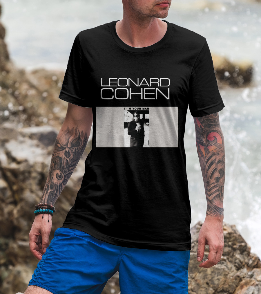 LEONARD COHEN I'M YOUR MAN Classic Monochrome T-Shirt