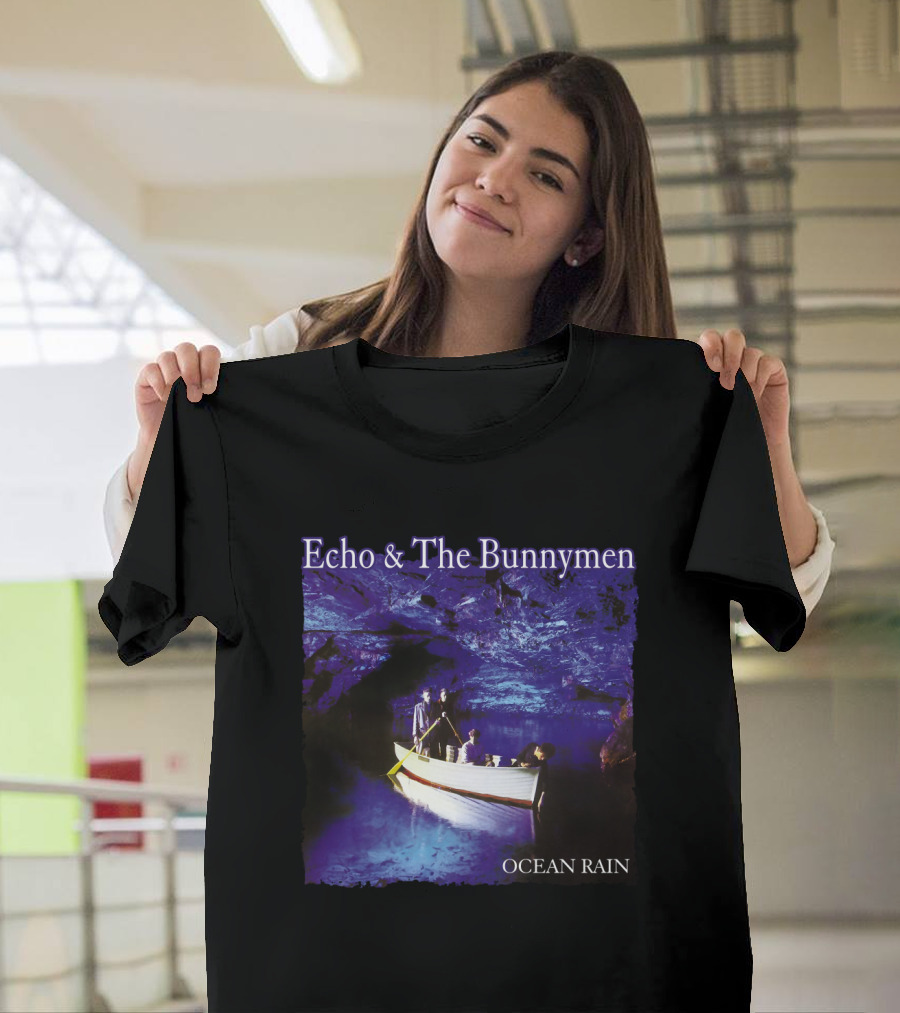 Echo and The Bunnymen Ocean Rain Blue Cave Boat Scene T-Shirt