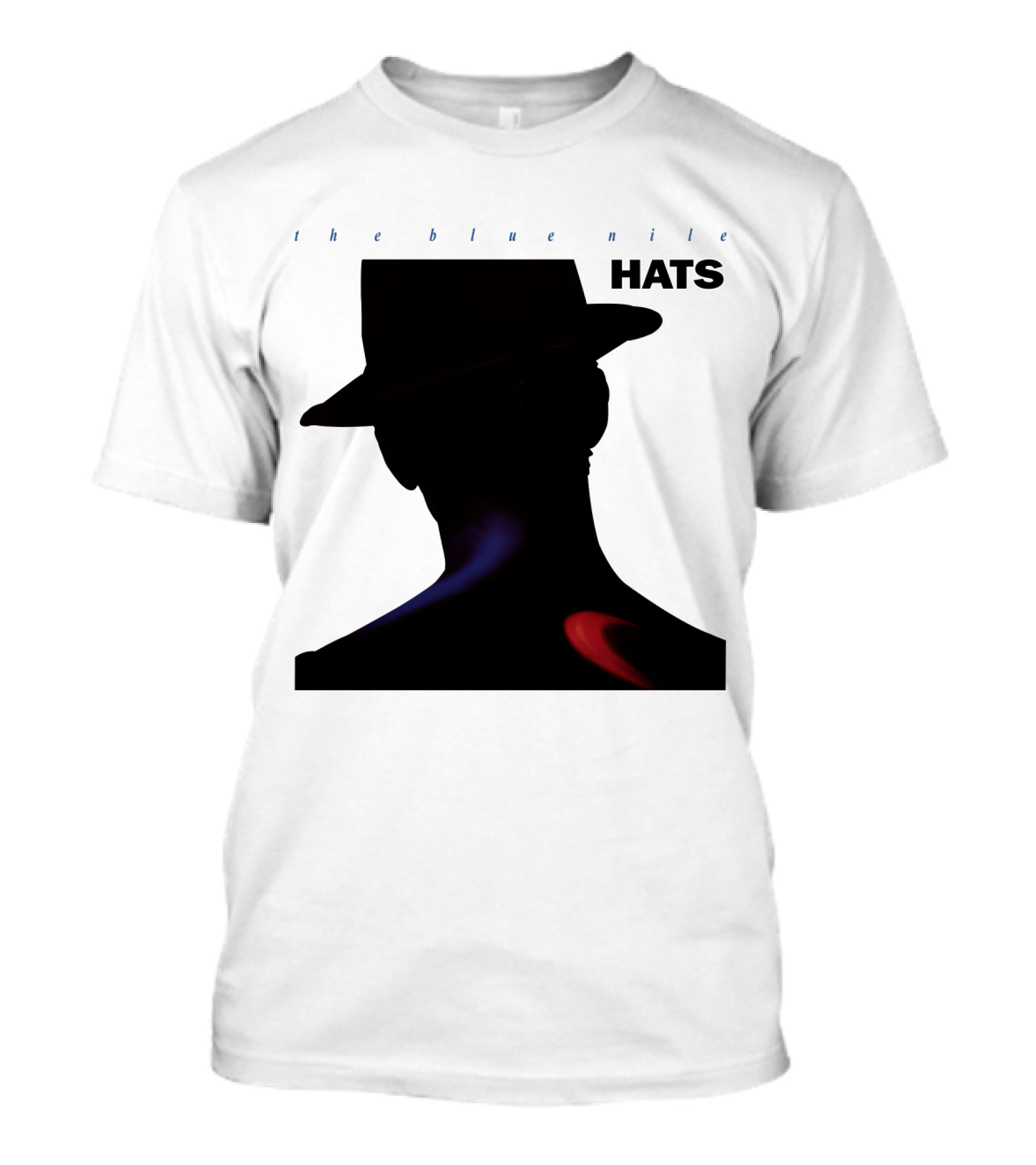 The Blue Nile Hats Silhouette With Hat In Black And Blue Accents T-Shirt