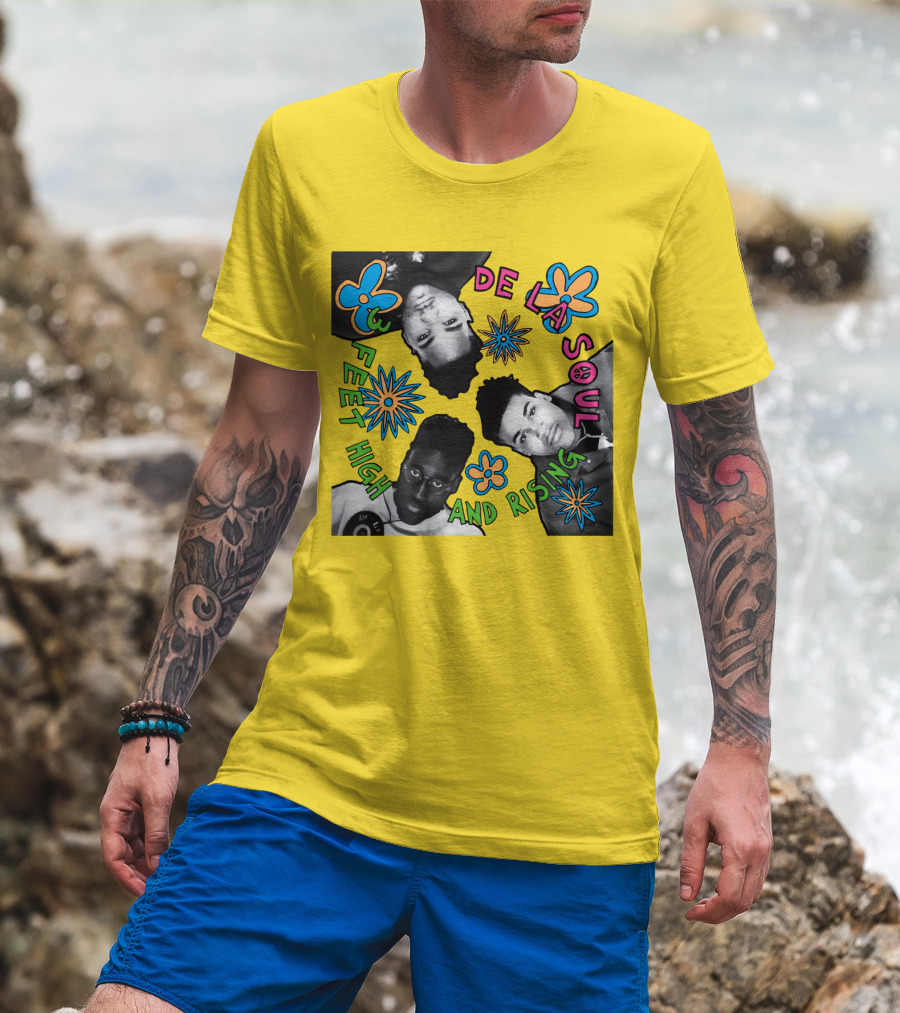 De La Soul 3 Feet High And Rising Psychedelic Flower T-Shirt