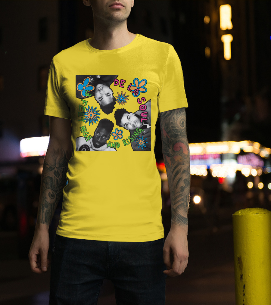De La Soul 3 Feet High And Rising Psychedelic Flower T-Shirt
