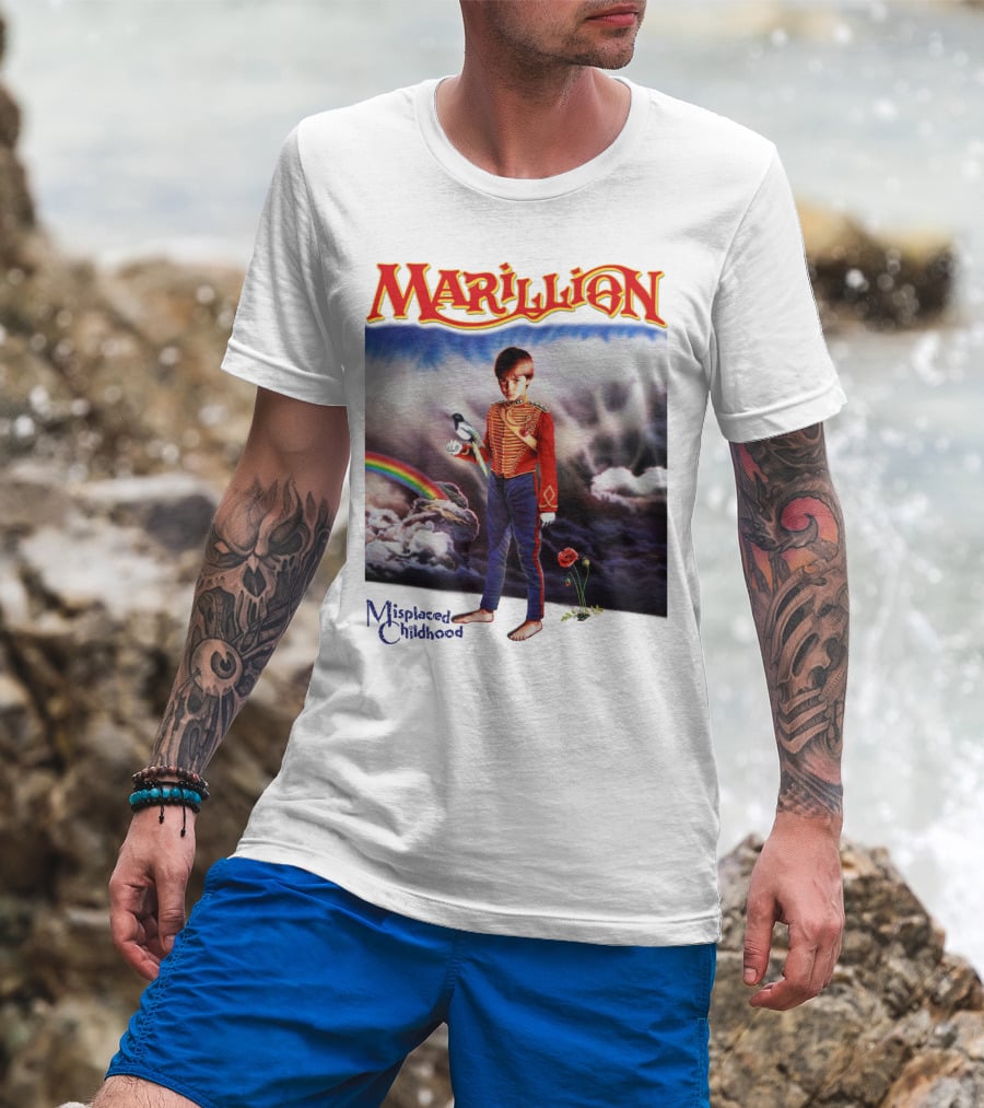 Marillion Misplaced Childhood Rainbow Cloudy Sky Soldier Boy T-Shirt