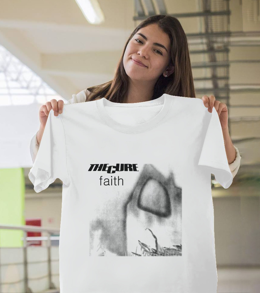 The Cure Faith Album Cover Black And White Gothic T-Shirt