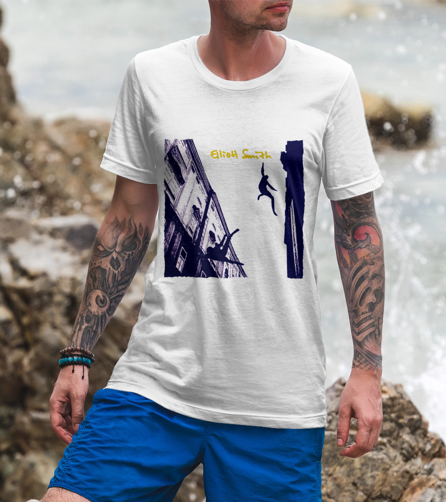 Elliott Smith Leaping Figures Urban Scene T-Shirt
