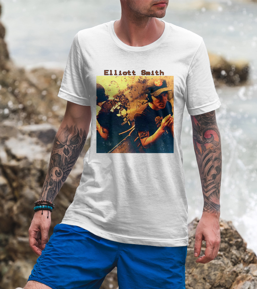 Elliott Smith Mirror Reflection Musician Image T-Shirt