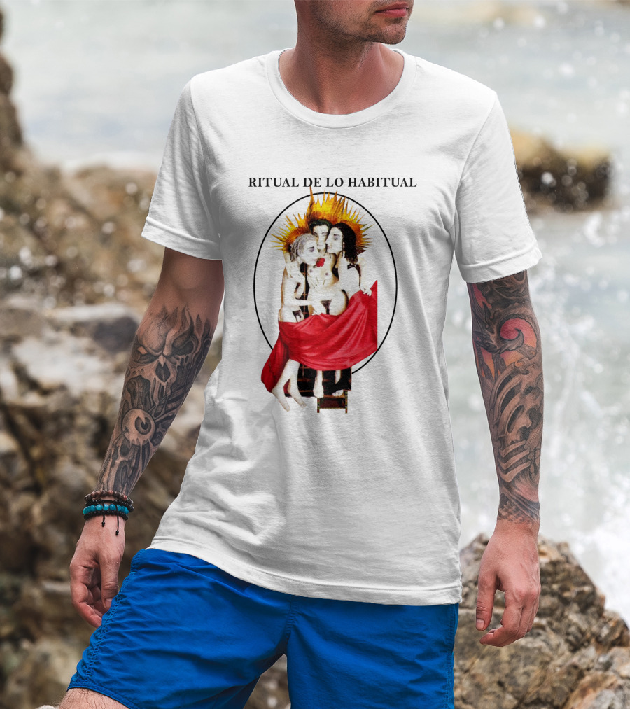 Jane's Addiction Ritual De Lo Habitual Album Cover With Red Draped Figures And Sunburst Halo T-Shirt