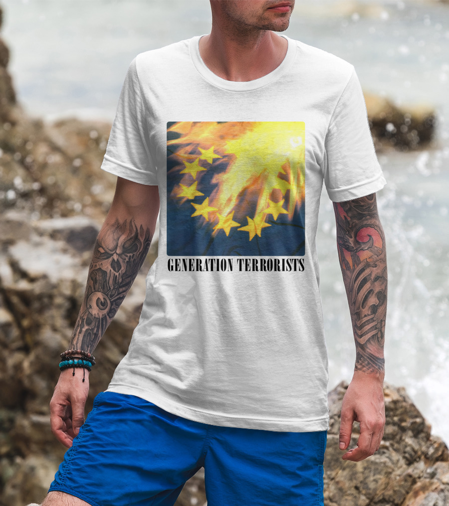 Manic Street Preachers Generation Terrorists European Flag Burning T-Shirt