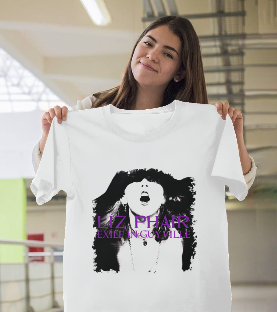 Liz Phair Exile in Guyville Bold Monochrome Portrait with Necklace T-Shirt