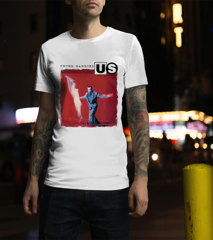 Peter Gabriel Us Album Cover Red Background Dance Image T-Shirt