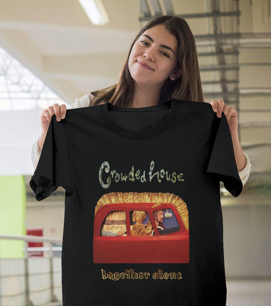 Crowded House Together Alone Album Cover Art with Car and Passengers T-Shirt