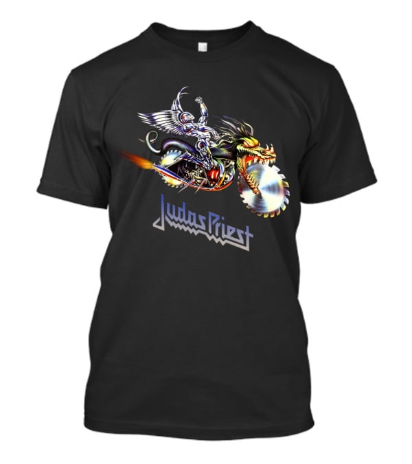 Judas Priest Painkiller Winged Rider On Dragon Motorcycle With Saw Blades T-Shirt