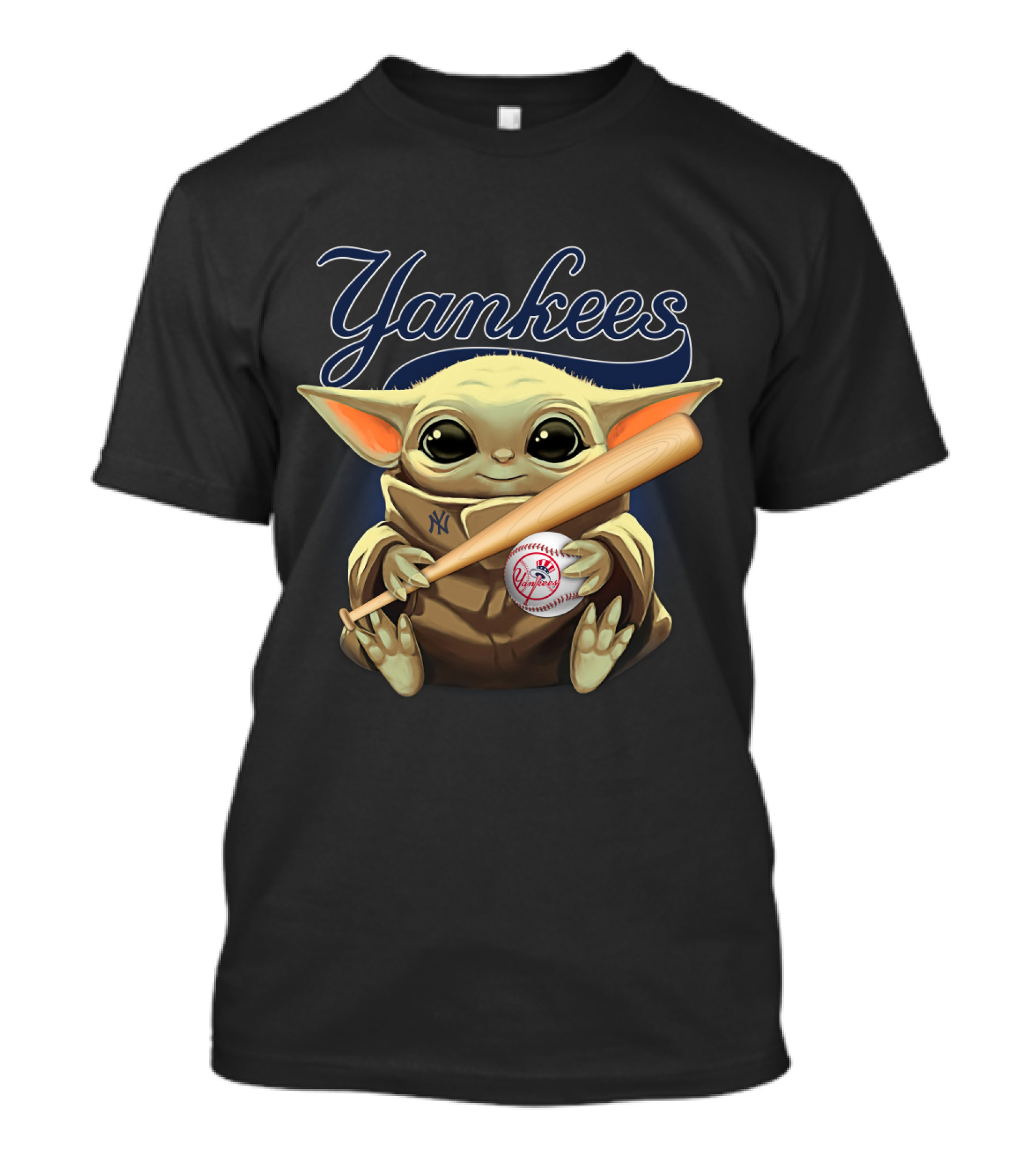 Yankees Baby Alien Holding Baseball Bat And Ball T-Shirt