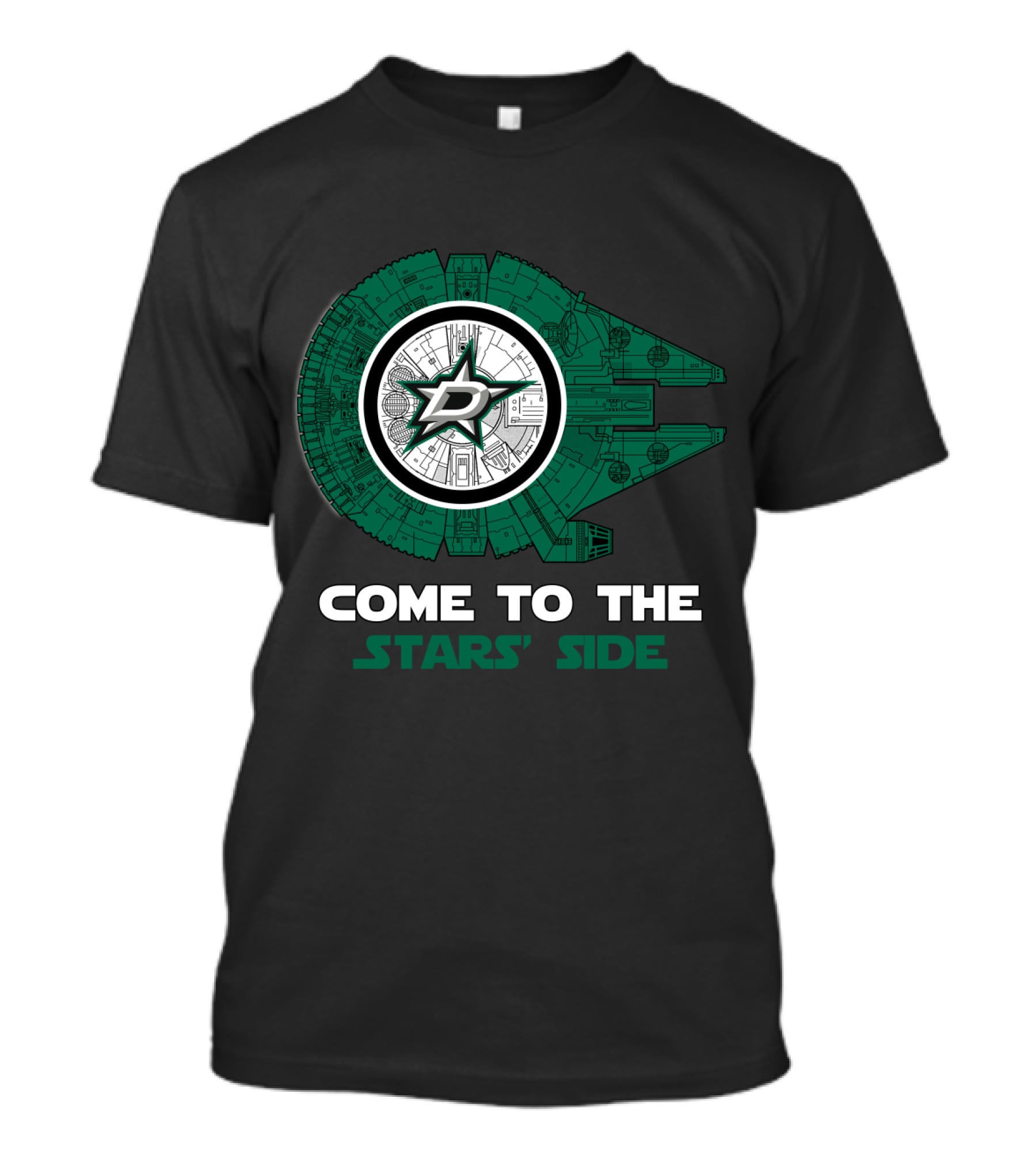 Come To The Stars' Side Dallas Stars Millennium Falcon T-Shirt