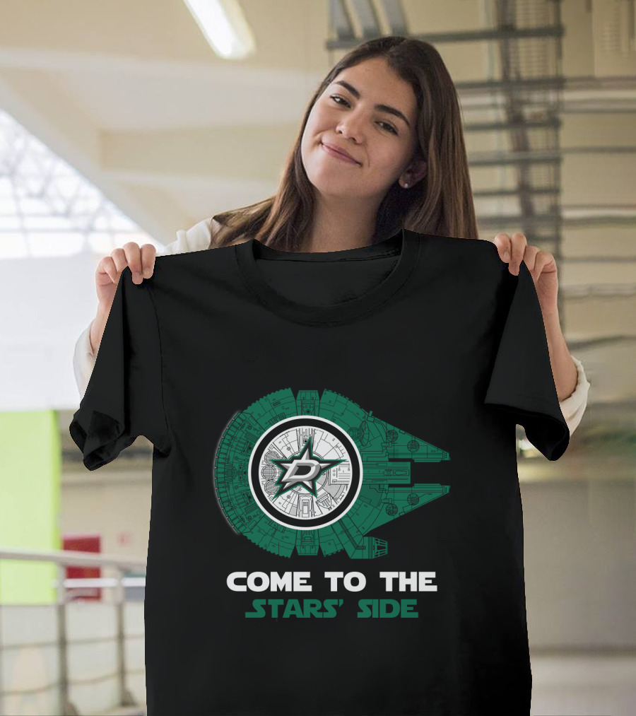 Come To The Stars' Side Dallas Stars Millennium Falcon T-Shirt