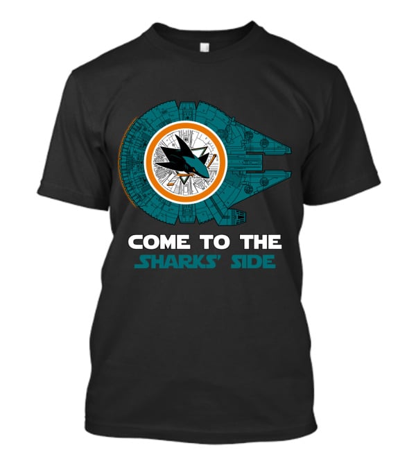 Come To The Sharks' Side San Jose Sharks Millennium Falcon T-Shirt