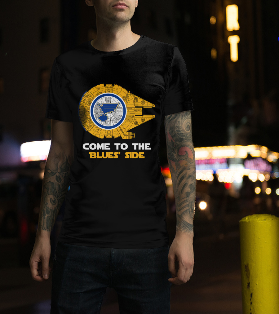 Come To The Blues' Side St. Louis Blues Millennium Falcon T-Shirt