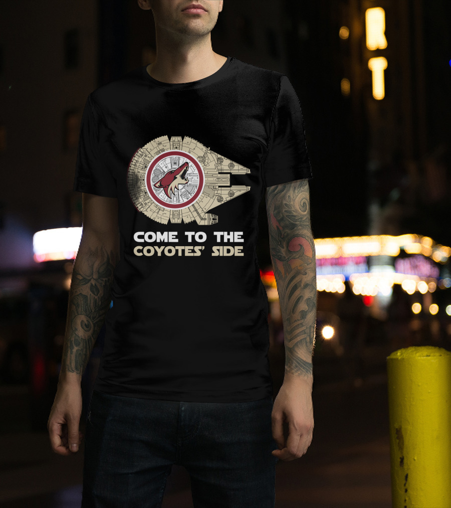 Come To The Coyotes' Side Arizona Coyotes Millennium Falcon T-Shirt