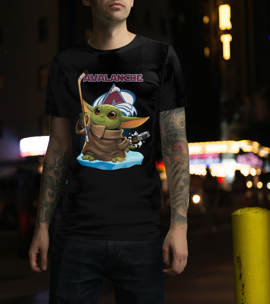 Avalanche Baby Yoda Colorado Hockey T-Shirt