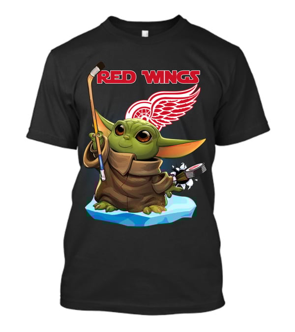 Detroit Red Wings Baby Yoda Hockey NHL T-Shirt