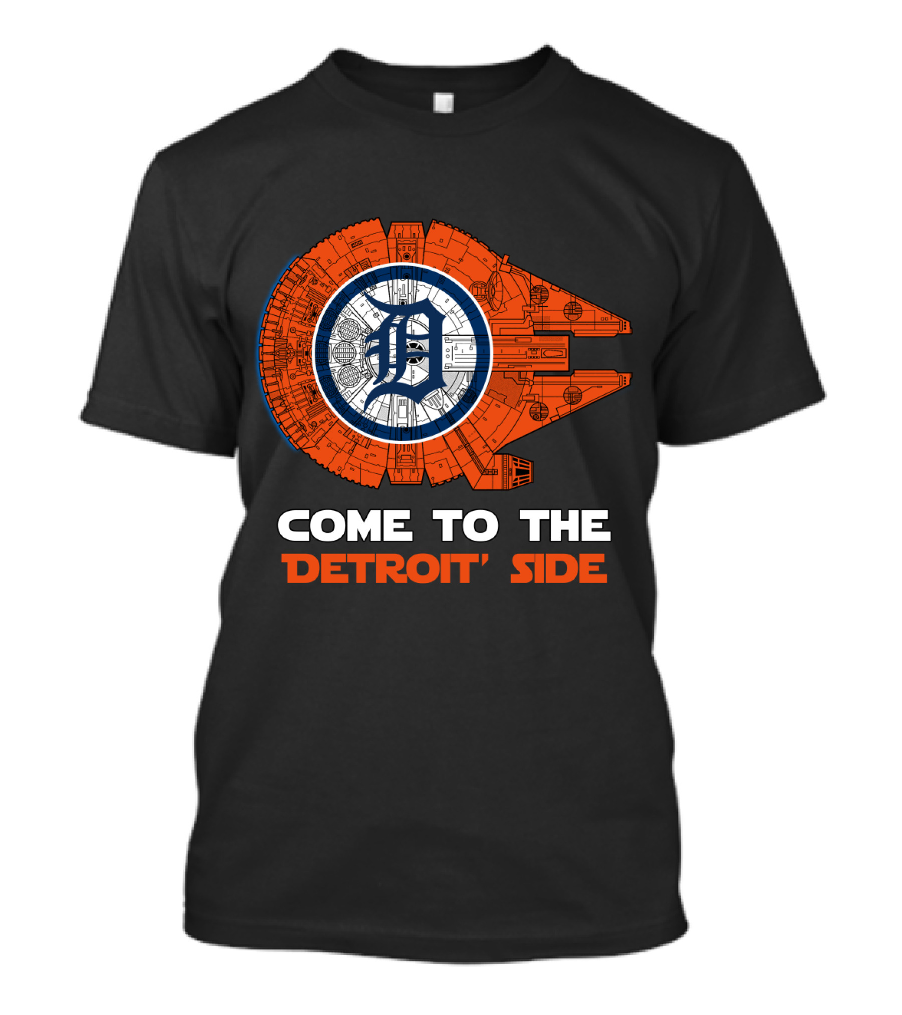 Come To The Detroit Side Millennium Falcon Detroit Tigers MLB T-Shirt