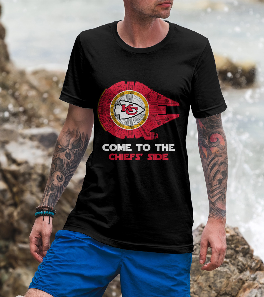 Come To The Chiefs' Side Kansas City Chiefs Millennium Falcon Nfl T-Shirt