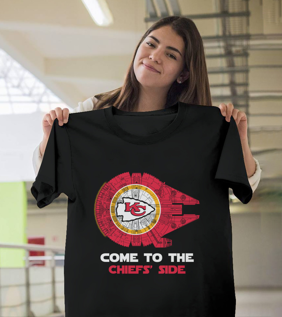 Come To The Chiefs' Side Kansas City Chiefs Millennium Falcon Nfl T-Shirt