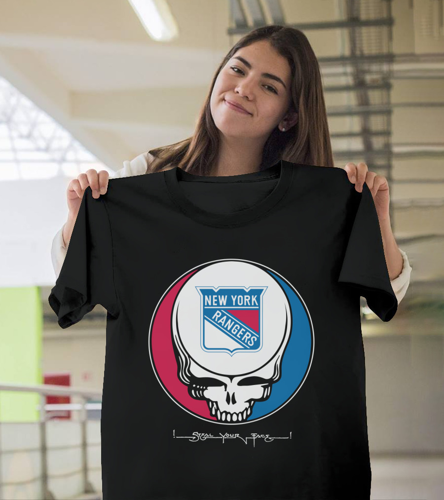 New York Rangers Steal Your Face Grateful Dead Skull T-Shirt