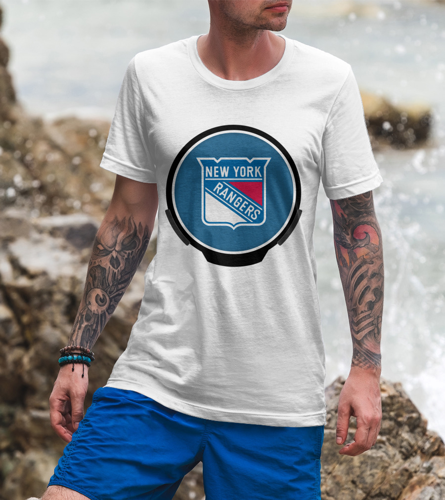 New York Rangers Power Decal Logo Shield T-Shirt