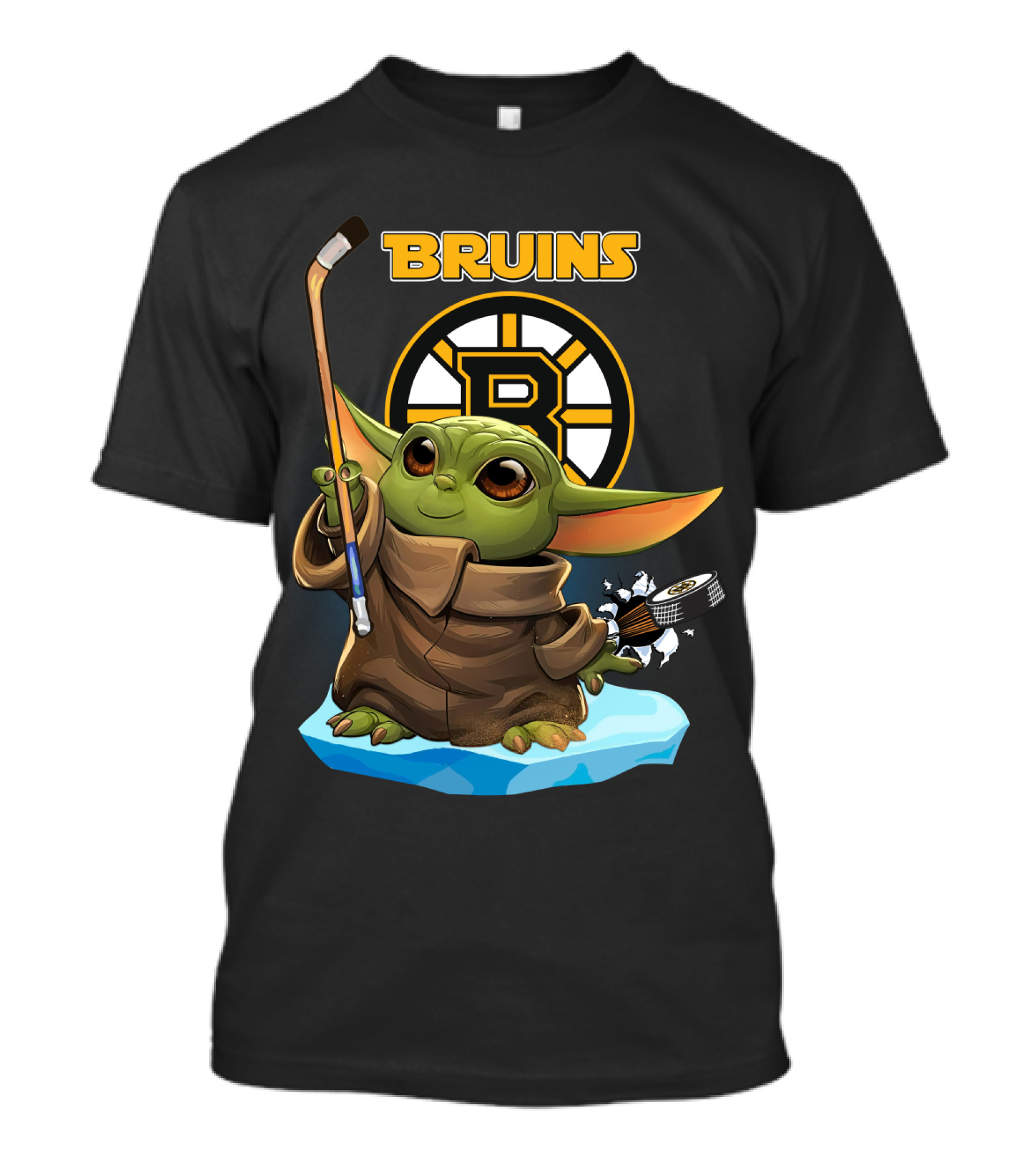 Bruins Baby Yoda Hockey Star Wars Crossover T-Shirt