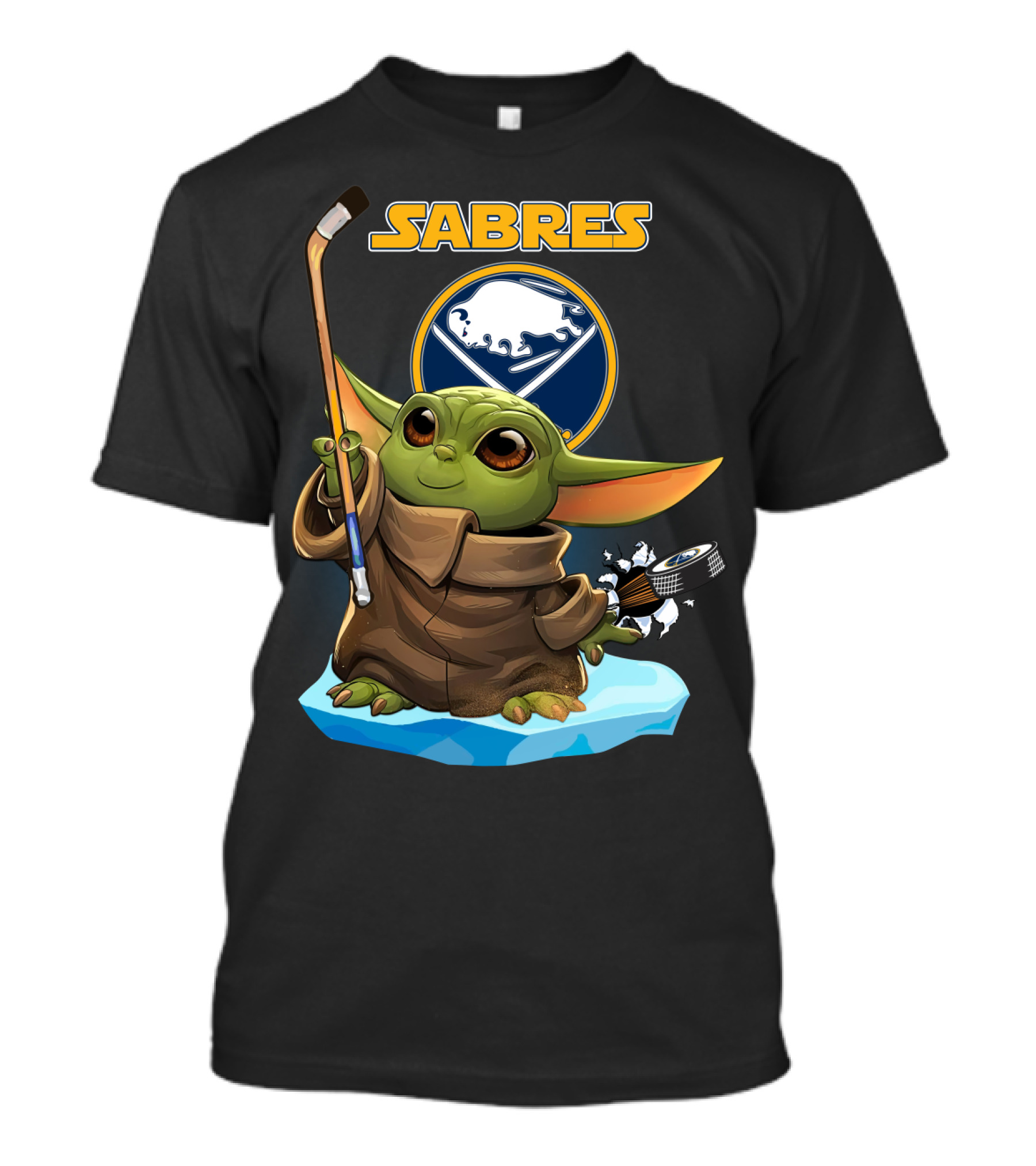 Sabres Baby Yoda Hockey Star Wars Crossover T-Shirt